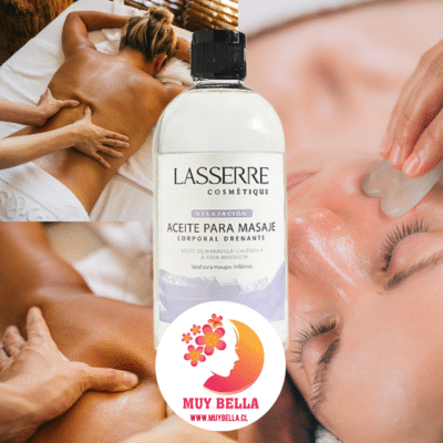 Aceite Corporal Drenante Lasserre - Maravilla, Caléndula y Rosa Mosqueta , Relajación, Cuidado y Bienestar en Cada Gota  (350mL)